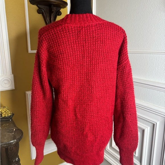 Scotch & Soda Red V-Neck Women's Sweater - Picture 9 of 13